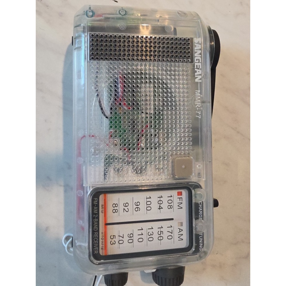 Sangean MMR-77 Portable Radio Receiver Multi-Powered See Through Clear. 1011